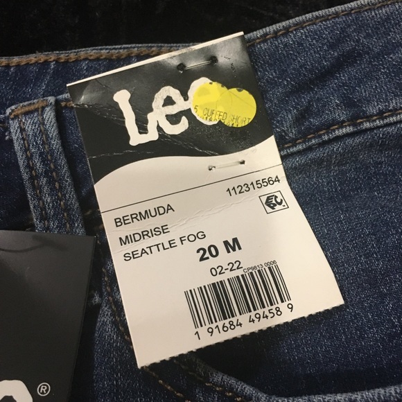 Lee - Bermuda Denim Mid Rise Shorts - Seattle Fog Blue - Size- 20M - Picture 4 of 6